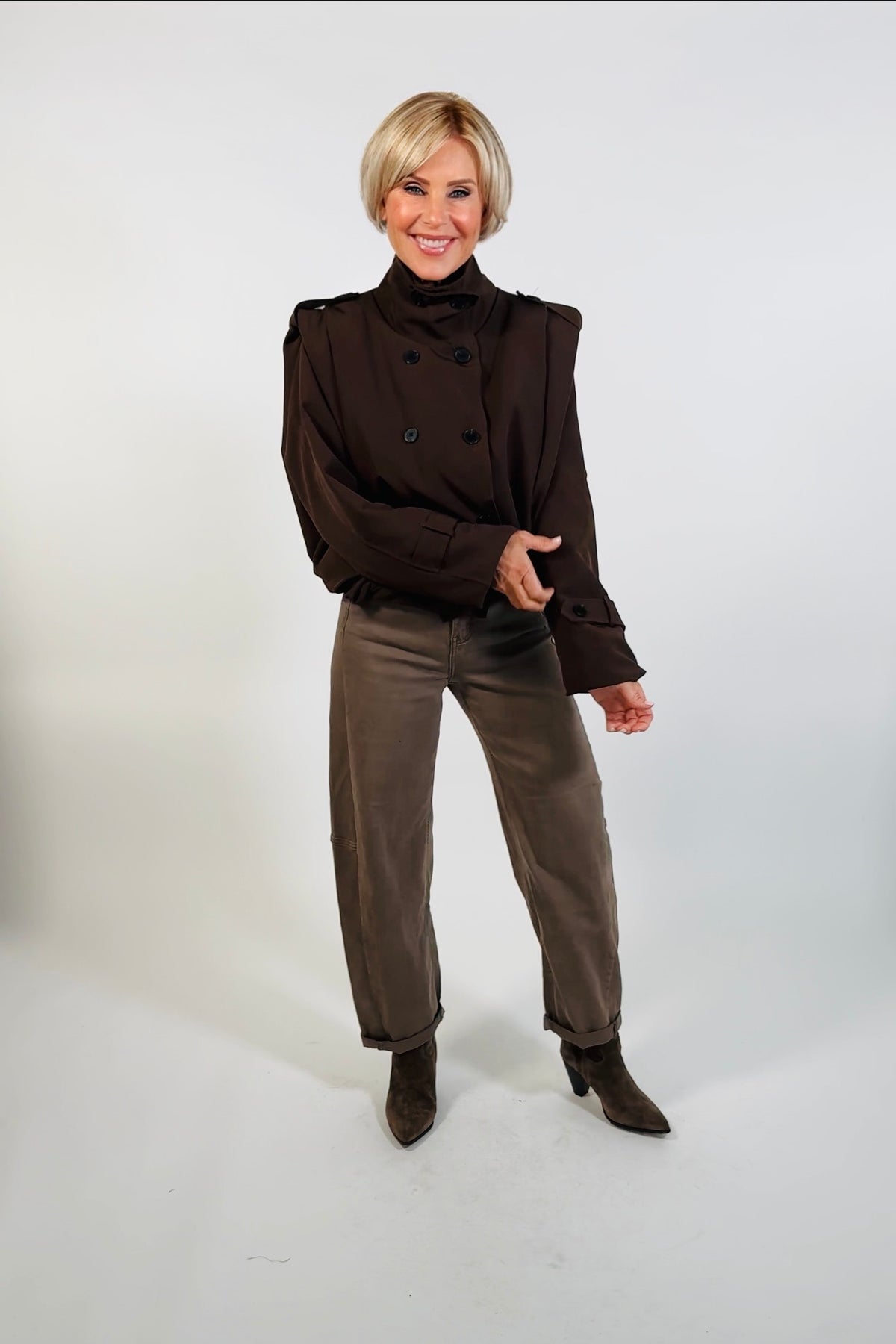 Jacket Bonnie in bruin – dames jas | L'eau Vive Fashion