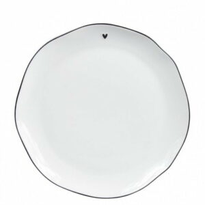 Dinner Plate white/edge black 27