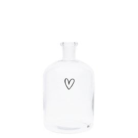 Glass Bottle Heart 18 cm
