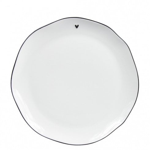 Breakfast Plate white/edge black 23