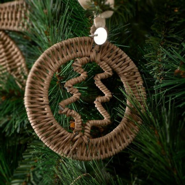 Rustic Rattan Christmas Tree Decoration Hanger