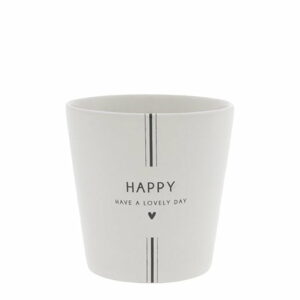 NEW Cup White / Have a Lovely Day in Black 9x9x7.5cm